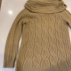 Michael Kors Cable Knit Cowl/Turtleneck Sweater (long)